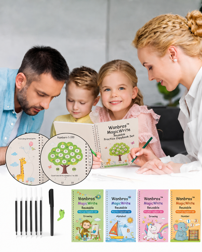Magic Reusable Practice Workbook Set for Kids