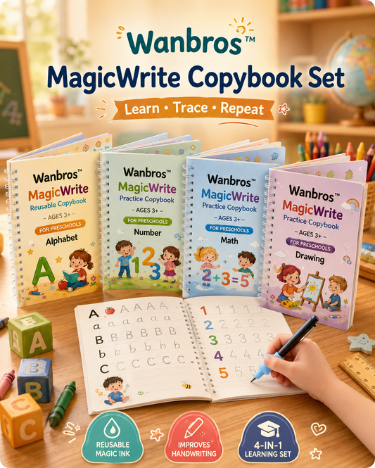Magic Reusable Practice Workbook Set for Kids